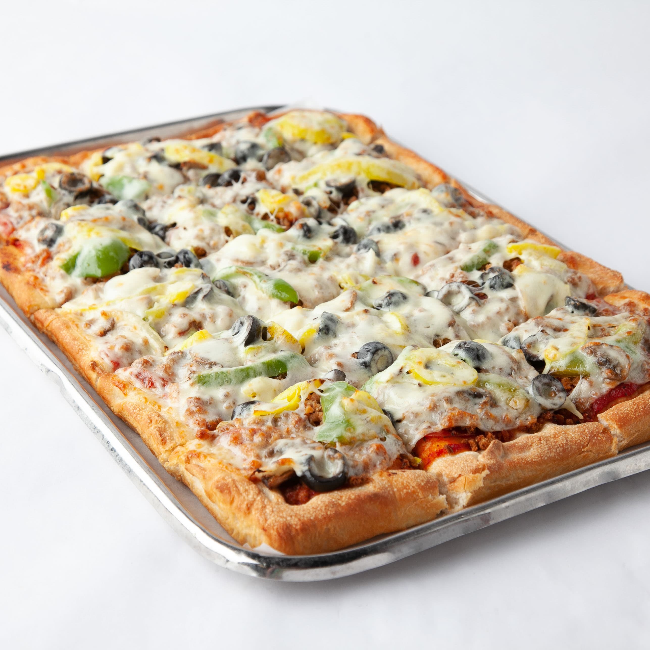 Large pizza fresh from the oven